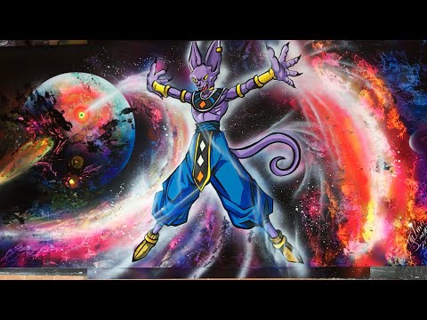 Beerus 1 Dragon Ball Super Spray Paint Art - Популярные видеоролики!