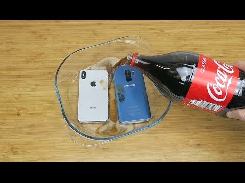 Samsung Galaxy S9 Plus vs iPhone X Coca Cola Freeze Test 24 Hours - Популярные видеоролики!