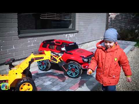 Funny Tema ride on Sportbike Tractor Pretend Play with toys Power Wheels cars video for kids - Популярные видеоролики!