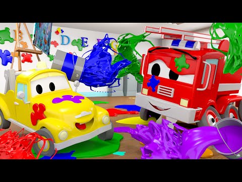 малыши в Автомобильном Городе - Битва красками - детский мультфильм - Популярные видеоролики!