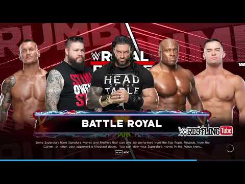 WWE 2K22 Gameplay 5 Man Battle Royal Match At Royal Rumble PPV Match Highlights HD - Популярные видеоролики!