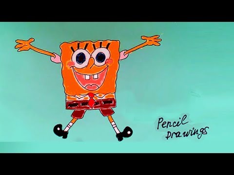 Смешной Губка Боб - Рисунки карандашами - Популярные видеоролики!