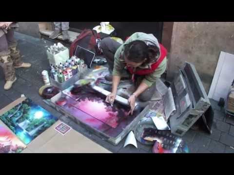 spray painting - enchanted forest and a fairy - Популярные видеоролики!