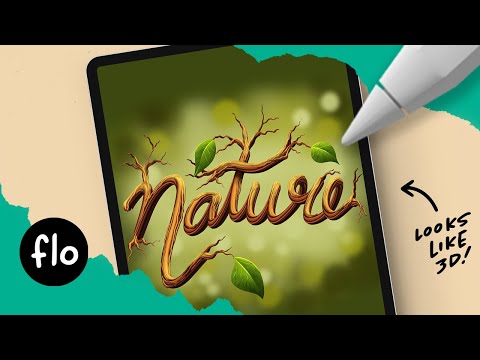 Create a 3D Nature Text in PROCREATE and ADOBE FRESCO #Shorts - Популярные видеоролики!