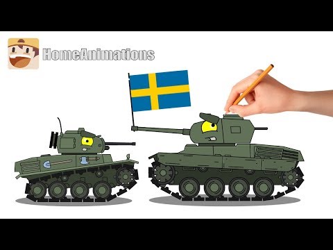 Рисуем шведские танки - Мультики про танки - Популярные видеоролики!