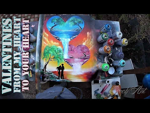 SPRAY PAINT ART - Valentine's - From my heart to your's with LOVE - Популярные видеоролики!