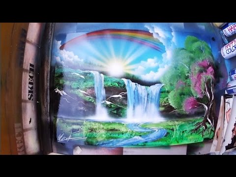 SPRAY PAINT ART Heavenly Valley 3D picture - Популярные видеоролики!