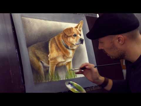 Trick Art 3D Painting of a Dog from photo /Speed Drawing - Популярные видеоролики!