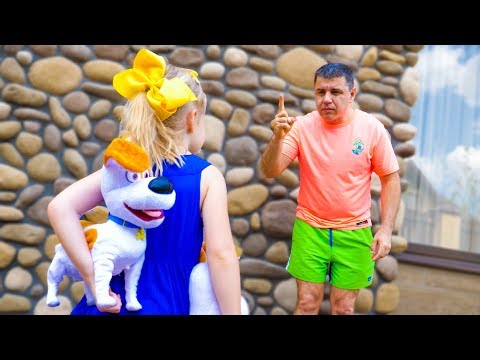 Nastya and Papa vs funny toy dogs! Pretend play with doggies twins - Популярные видеоролики!