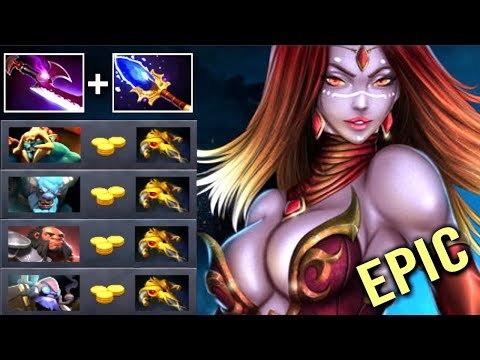 EPIC Pure Damage Scepter Lina Mid vs 4x BKB Cancer Team Disaster Game by MuChaa Dota 2 - Популярные видеоролики!