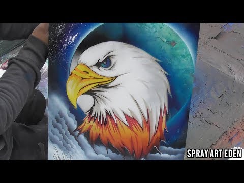 American Eagle SPRAY PAINT ART by Eden スプレーペイントアート うめちゃん - Популярные видеоролики!
