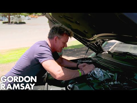 Gordon Ramsay Cooks Sea Bass On A Car Engine! - Популярные видеоролики!