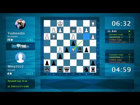 Chess Game Analysis: Yudimedin - Mmy2022 : 0-1 (By ChessFriends.com) - Популярные видеоролики!