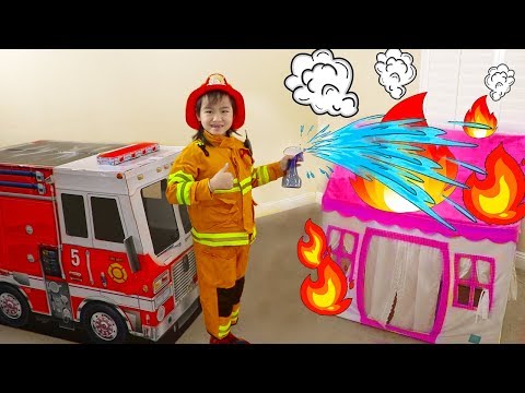 Jannie Pretend Play Rescue w/ Fire Engine Truck Ride-On Toys - Популярные видеоролики!