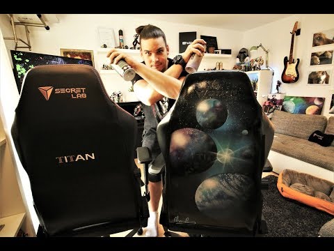 SPRAY PAINTING ON 500$ CHAIR - TITAN Secret LAB GAMING Chair (GLOW IN DARK ) - Популярные видеоролики!