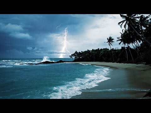 Rain, Thunder & Ocean Sounds | White Noise for Sleep or Studying | 10 Hours - Популярные видеоролики!