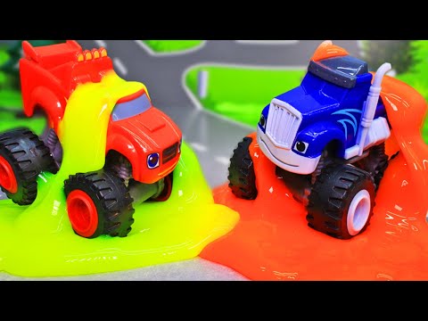 Blaze and the Monster Machines: Slime and Dirt Bravery Challenge - Популярные видеоролики!