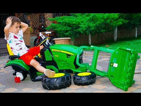 Artem play Magic Toys and ride on kids Tractor Power Wheels - Популярные видеоролики!