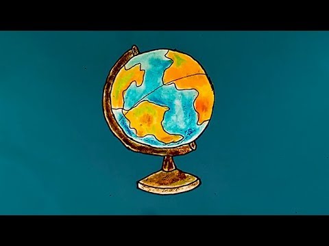 Рисунок глобуса мира | Простые рисунки карандашами - Популярные видеоролики!