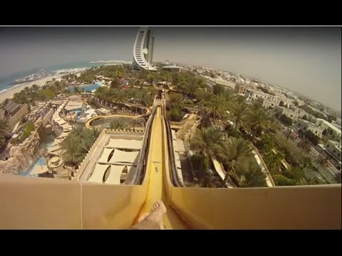 Самый страшный аттракцион в аквапарке Дубае, водная горка камикадзе «Leap of Faith» GoPro Hero 3 - Популярные видеоролики!