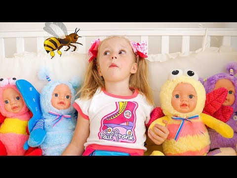 Настя и странные куклы пупсики Nastya vs baby bees Funny video for kids - Популярные видеоролики!
