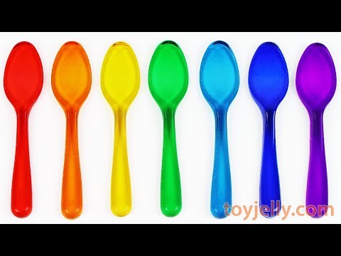 DIY Making Rainbow Gummy Jelly Spoon Pudding Recipe Mold Ice Cream Baby Finger Song Nursery Rhymes - Популярные видеоролики!
