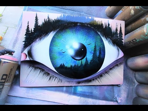 Eye of the Forrest - SPRAY PAINT ART by Skech - Популярные видеоролики!