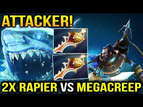 Typical Megacreep Attacker Kunkka Game with 2x Rapier - Популярные видеоролики!