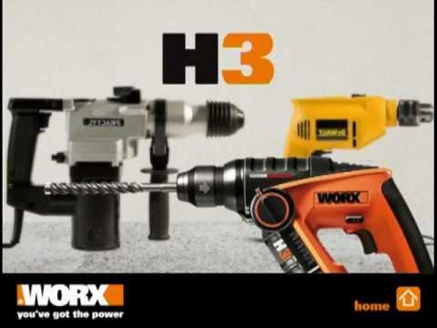 Worx WX382 H3™ 12V Li-ion 3-in-1 Drill/Driver/Rotary Hammer (German VO) - Популярные видеоролики!