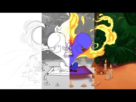 Making of animation scene 'The Genie' / СОЗДАНИЕ АНИМАЦИОННОЙ СЦЕНЫ 'ДЖИНН' - Популярные видеоролики!