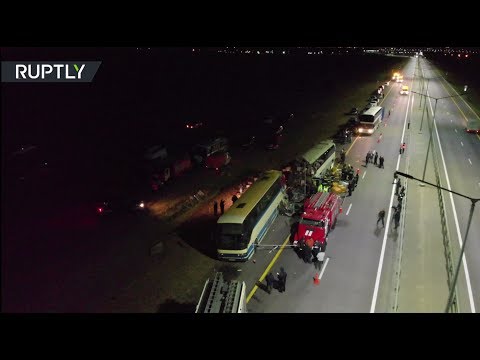 Видео с места столкновения двух автобусов на трассе М-4 «Дон» - Популярные видеоролики!