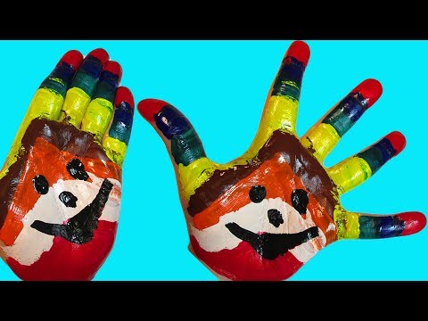 Учим цвета Развивающая Песня про пальчики Семья пальчиков Рисуем Пальчиковые краски Гуашь для детей - Популярные видеоролики!
