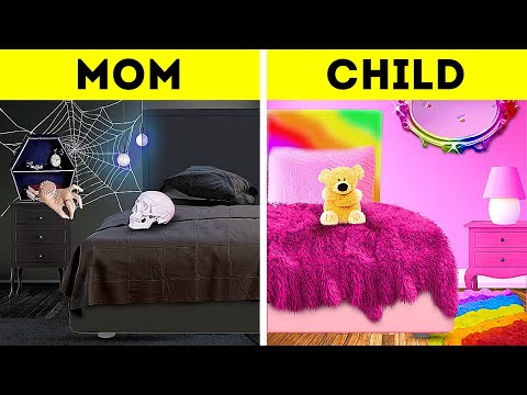 INCREDIBLE KIDS ROOM MAKEOVER 🌈|| Wednesday and Enid's Room Decoration - Популярные видеоролики!
