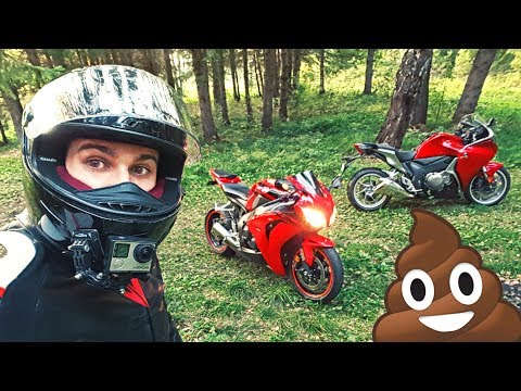 Заехали в лес на спортивных мотоциклах - Мотоциклист НАЕХАЛ НА ГОВНО :D - Популярные видеоролики!