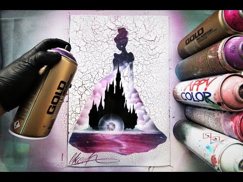 Disney Cinderella - SPRAY PAINT ART - by Skech - Популярные видеоролики!