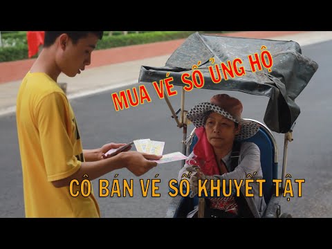 Ủng Hộ Và Hỏi Thăm Cô Bán Vé Số Khuyết Tật - L33T Vlogs - Популярные видеоролики!