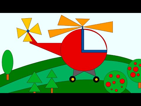 Мультик для малышей про геометрические фигуры. Собираем вертолет и воздушный шар - Популярные видеоролики!