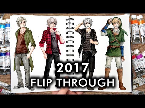【Flipping through my Drawings and Sketches】Best of 2017 - Популярные видеоролики!