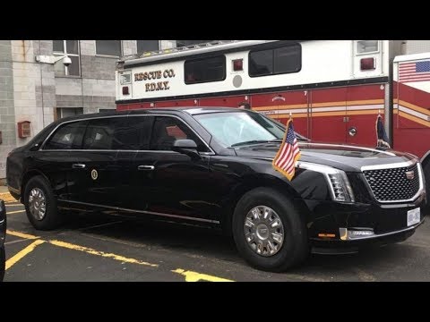Новый лимузин Дональда Трампа  по прозвищу «Зверь»:  впервые показался на публике в Нью-Йорке - Популярные видеоролики!