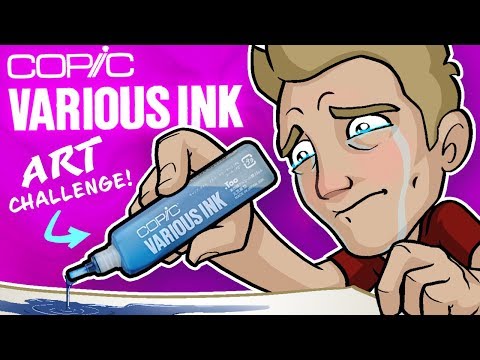 COPIC VARIOUS INK ART CHALLENGE! - (I wasted a LOT of ink...) - Популярные видеоролики!