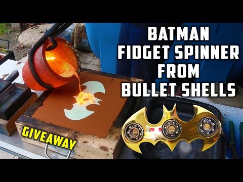 Casting Brass Batman Fidget Spinner from Bullet Shells - Популярные видеоролики!