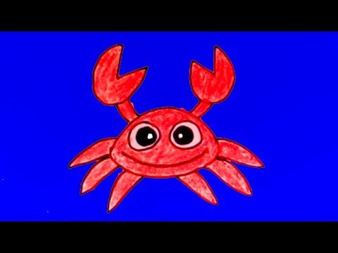 Веселый красный крабик | Рисунки карандашами - Популярные видеоролики!