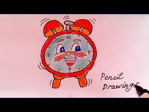 Детский рисунок - Веселый будильник - Популярные видеоролики!