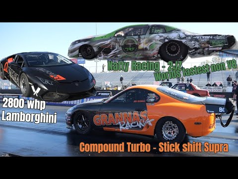 Dragrace tech! Worlds Fastest Import car, Lamborghini and Supra! - Популярные видеоролики!
